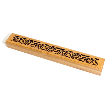 1pc Natural Bamboo Incense Burner With Laying Plate - Aromatherapy Wooden Box For Incense Storage And Burning