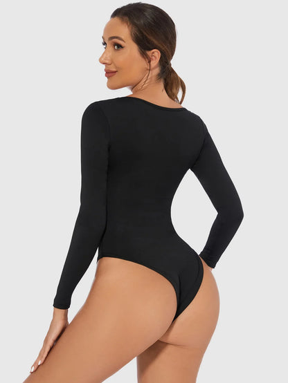 2025 Spring Female Underwear One-Piece Bodysuit Long Sleeve Seamless Waist Trainer Body Shaper Sheath Flat Belly Shapewear Woman